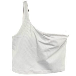 Lululemon Align White Ribbed Tank Top One Shoulder Size 8